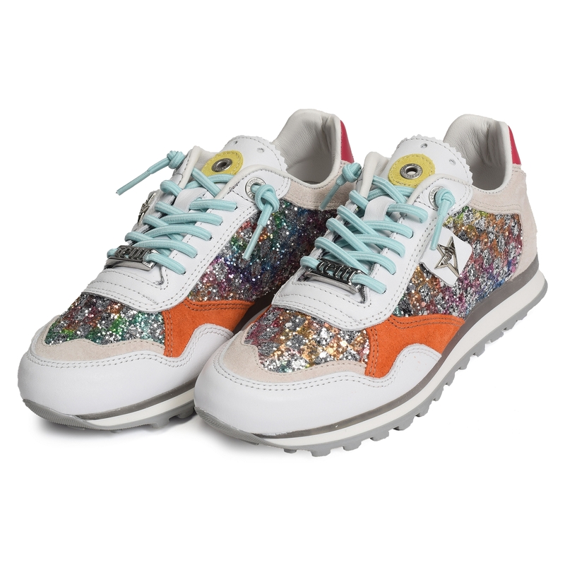 C848 W Blanc Multicolore, Baskets running Cetti