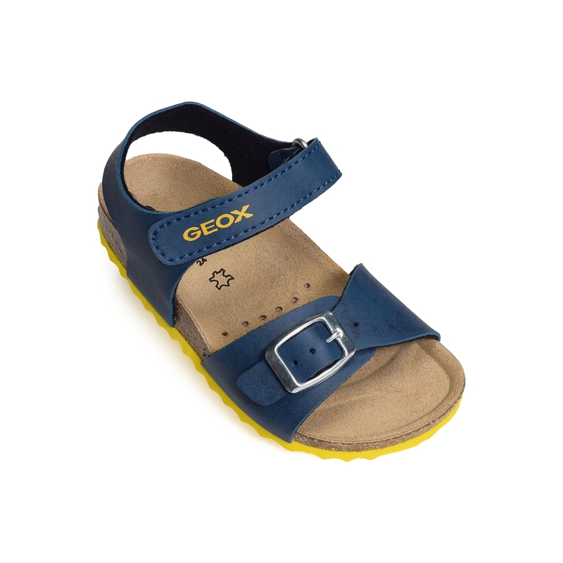 J GHITA BB Bleu Jaune, Sandales plates & Nu-Pieds Geox