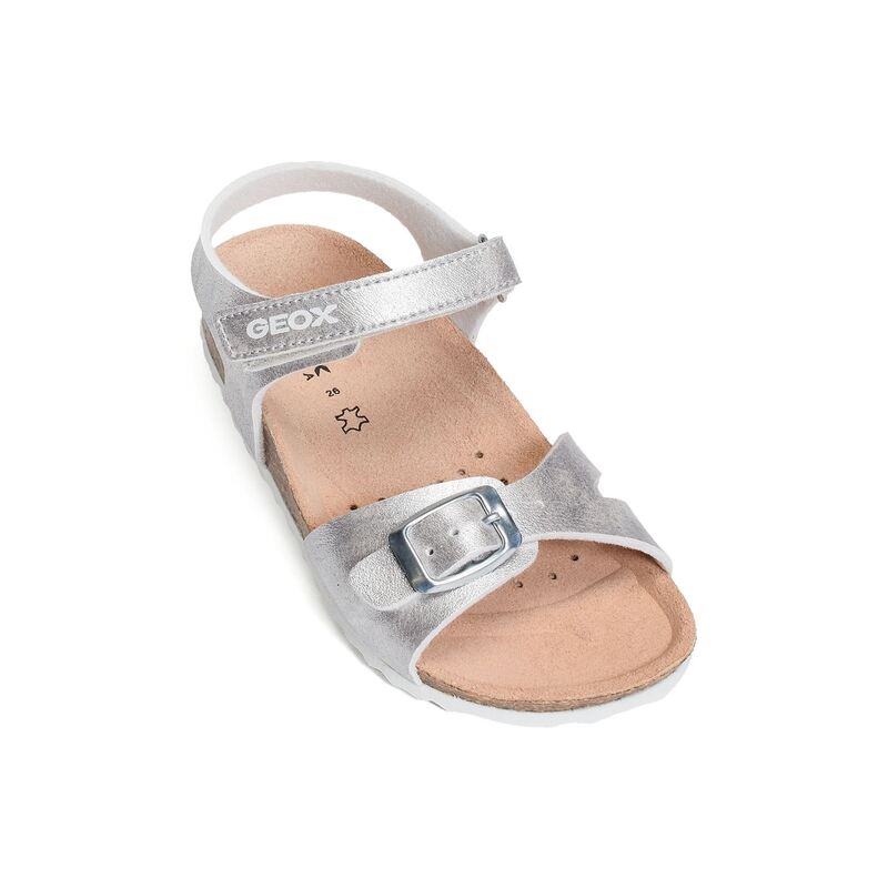 J ADRIEL GC Argent Blanc, Sandales plates & Nu-Pieds Geox