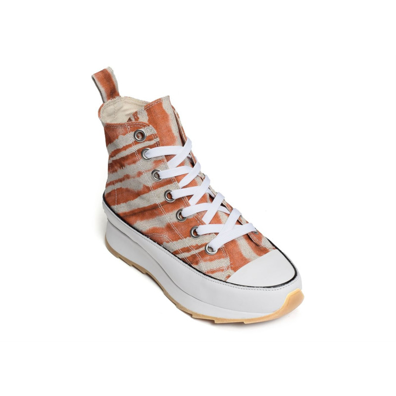 FRASNE Blanc Orange, Baskets montantes Rosemetal