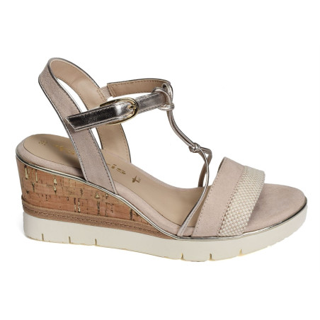 28361 Beige, Sandales compensées Tamaris