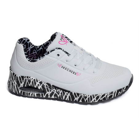 UNO LOVING LOVE Blanc Noir, Sneakers basses Skechers