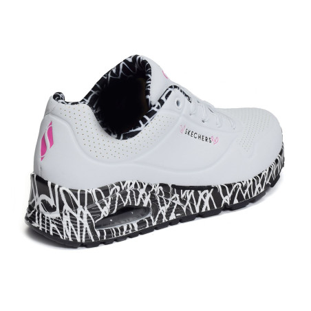 UNO LOVING LOVE Blanc Noir, Sneakers basses Skechers