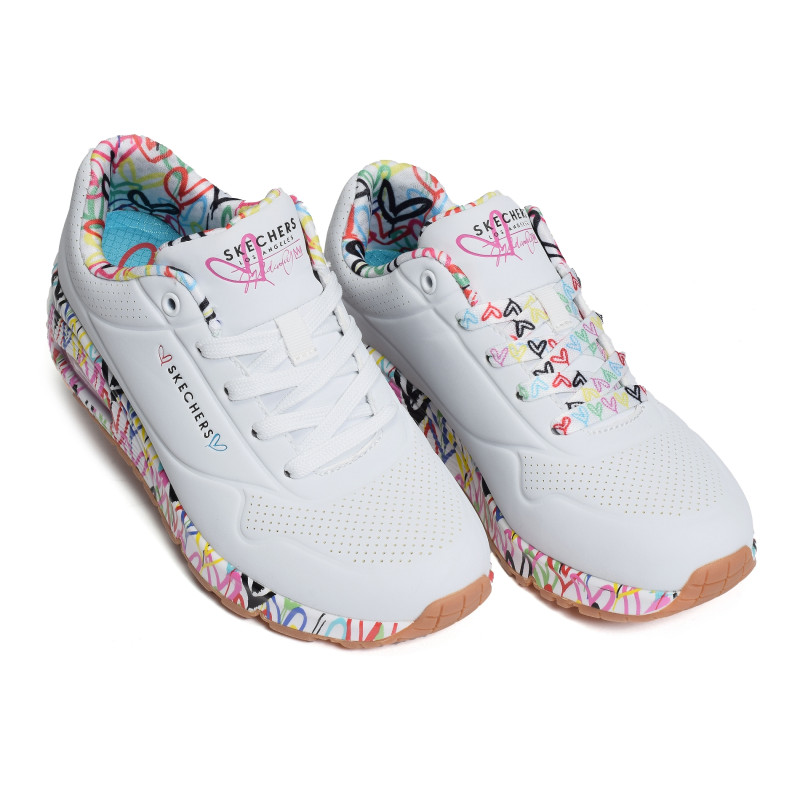 UNO LOVING LOVE Blanc Multicolore, Sneakers basses Skechers