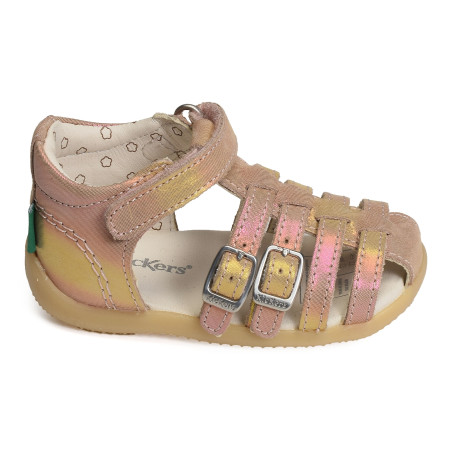 BIGKRO Rose Multicolore, Sandales plates & Nu-Pieds Kickers