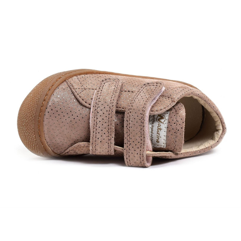 COCOON GIRL VELCRO VELOURS Rose, Chaussures à Scratch Naturino