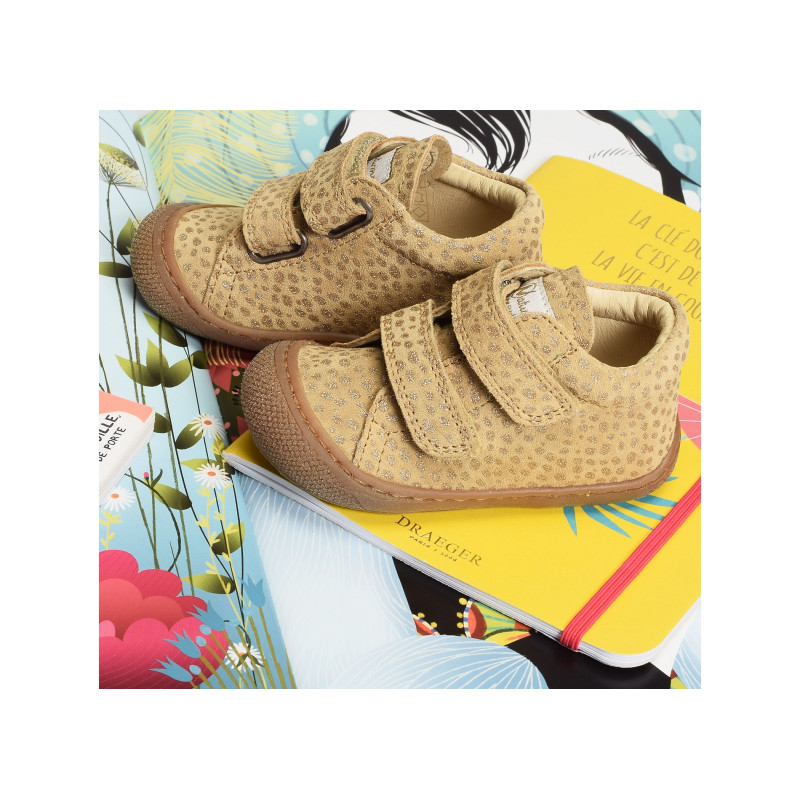 COCOON GIRL VELCRO VELOURS Sand, Chaussures à Scratch Naturino