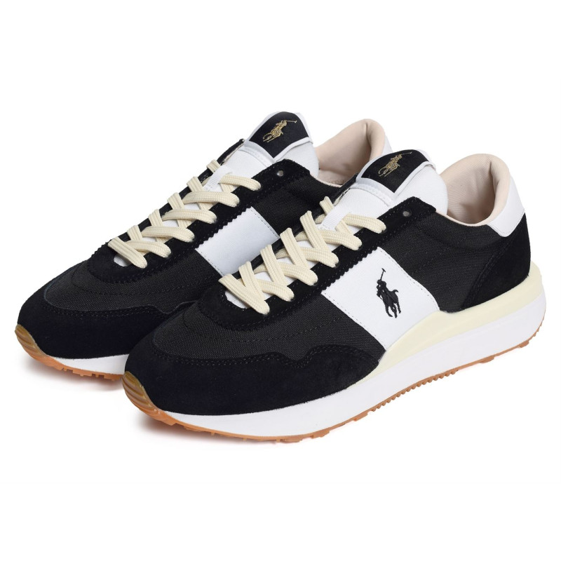 TRAIN 89 Noir Blanc, Baskets running Polo Ralph Lauren