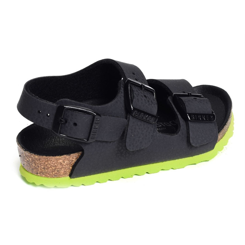 MILANO ENFANT Noir Vert, Sandales plates & Nu-Pieds Birkenstock