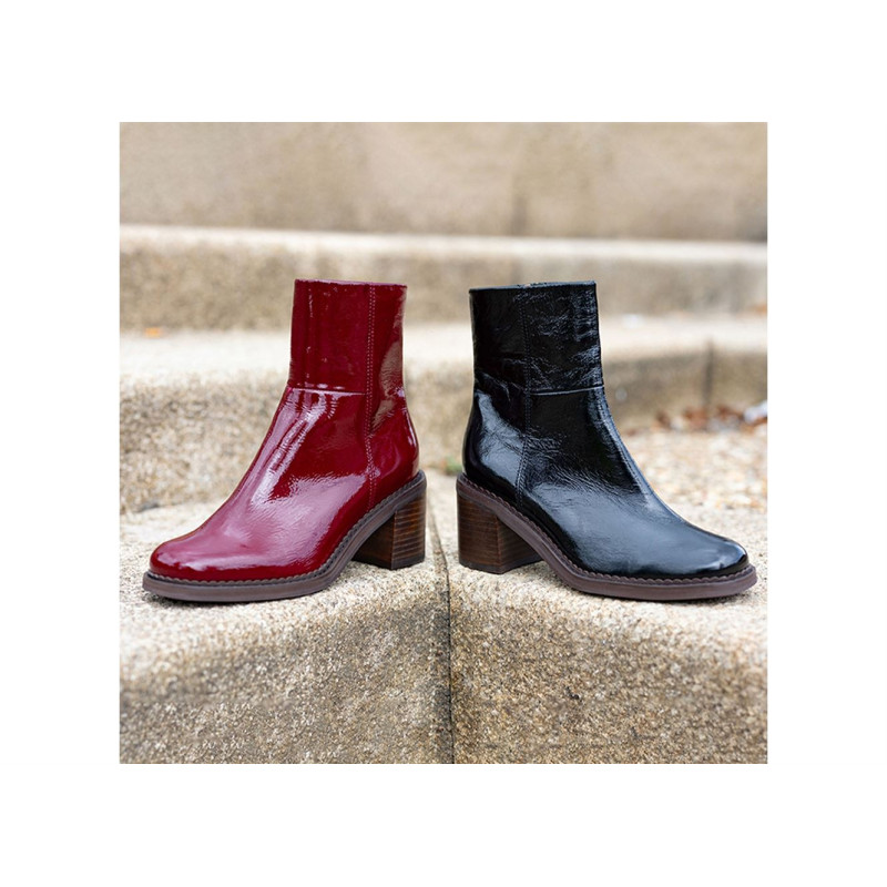 REBABI Verni Bordeaux, Bottines Mam'zelle