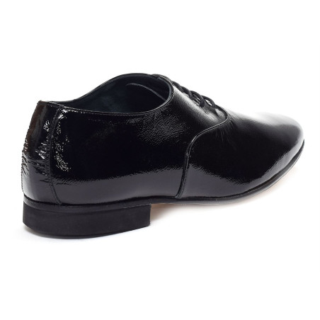 CROSSMAN Verni Noir, Chaussures de Ville Pierre Cardin