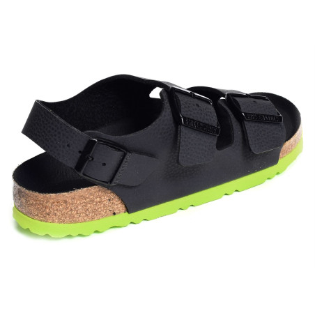 MILANO G ENFANT Noir Vert, Sandales plates & Nu-Pieds Birkenstock