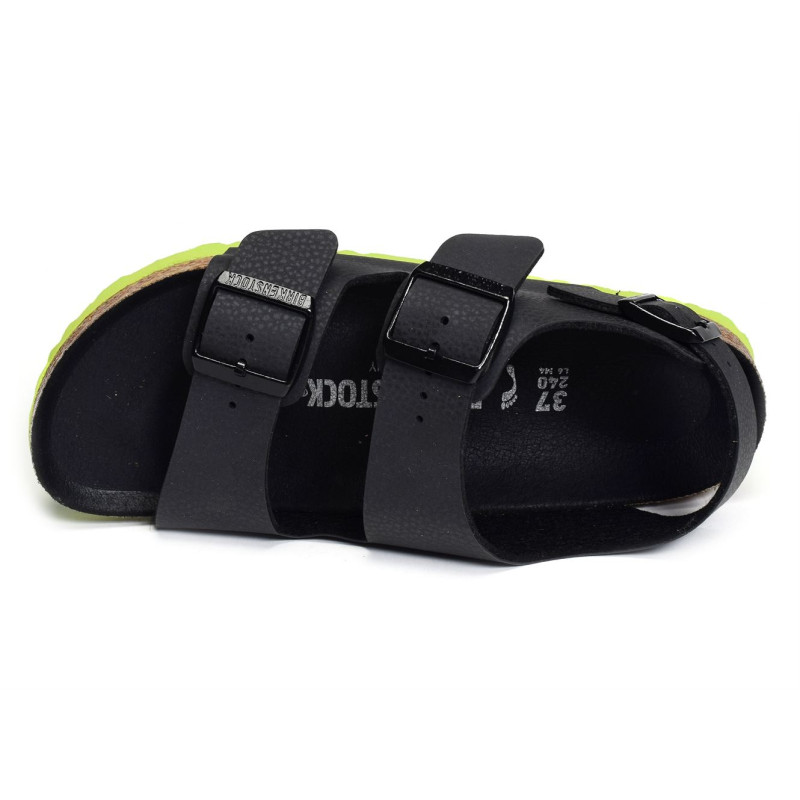 MILANO G ENFANT Noir Vert, Sandales plates & Nu-Pieds Birkenstock