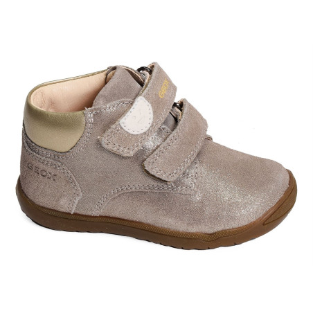 B MACCHIA GC Taupe Platine, Chaussures à Scratch Geox