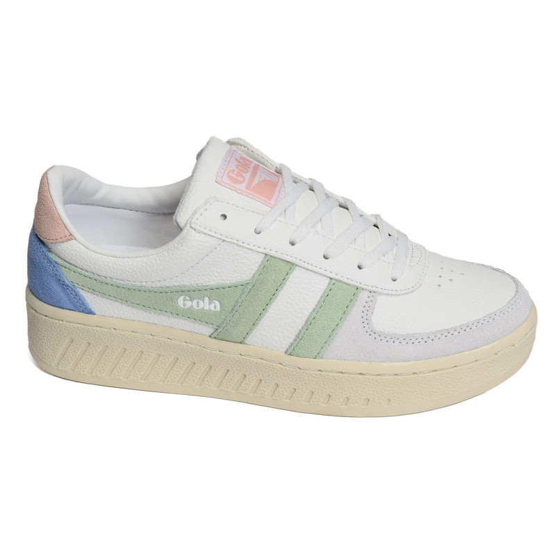 GRANDSLAM TRIDENT TRAINERS W Blanc Vert, Sneakers basses Gola