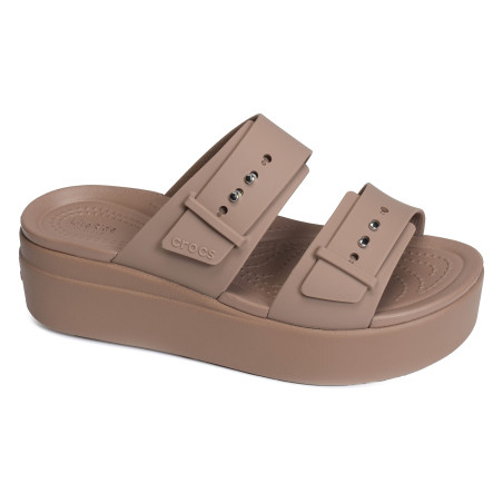 BROOKLYN BUCKLE LOW WEDGE Taupe, Mules Crocs