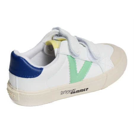 1065179 Blanc Vert, Sneakers basses Victoria