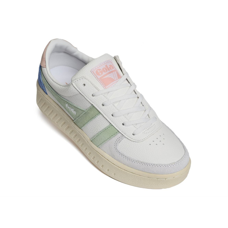 GRANDSLAM TRIDENT TRAINERS W Blanc Vert, Sneakers basses Gola