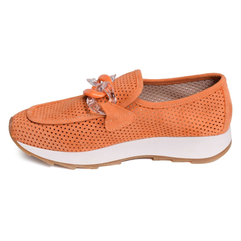 FRENEY Orange, Mocassins Rosemetal