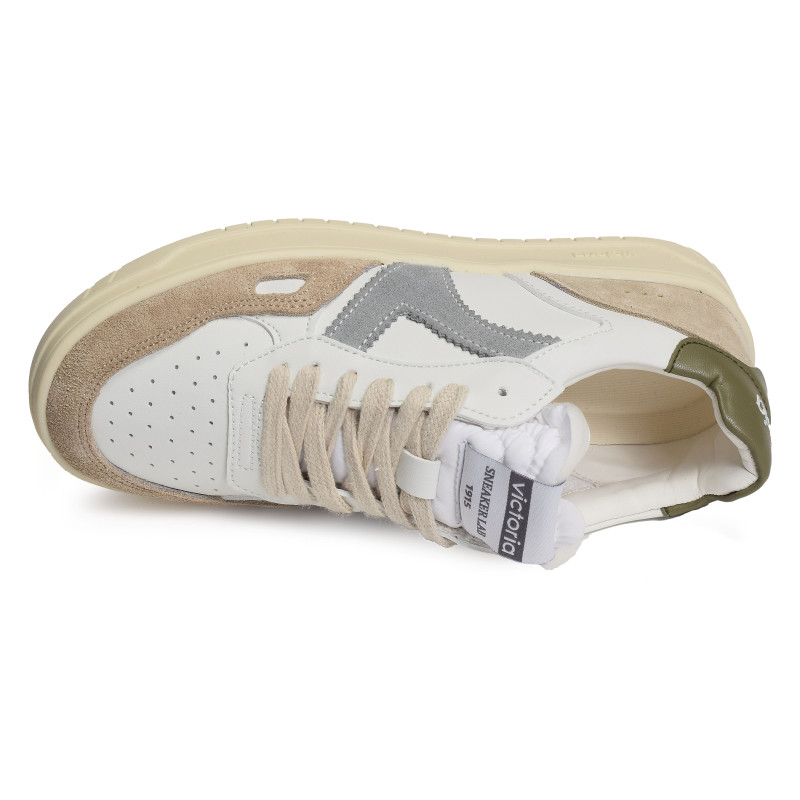 1257101 Blanc Kaki, Sneakers basses Victoria