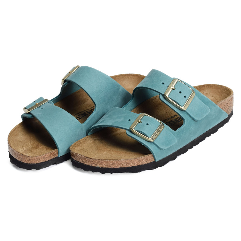 ARIZONA CUIR W Bleu, Mules Birkenstock