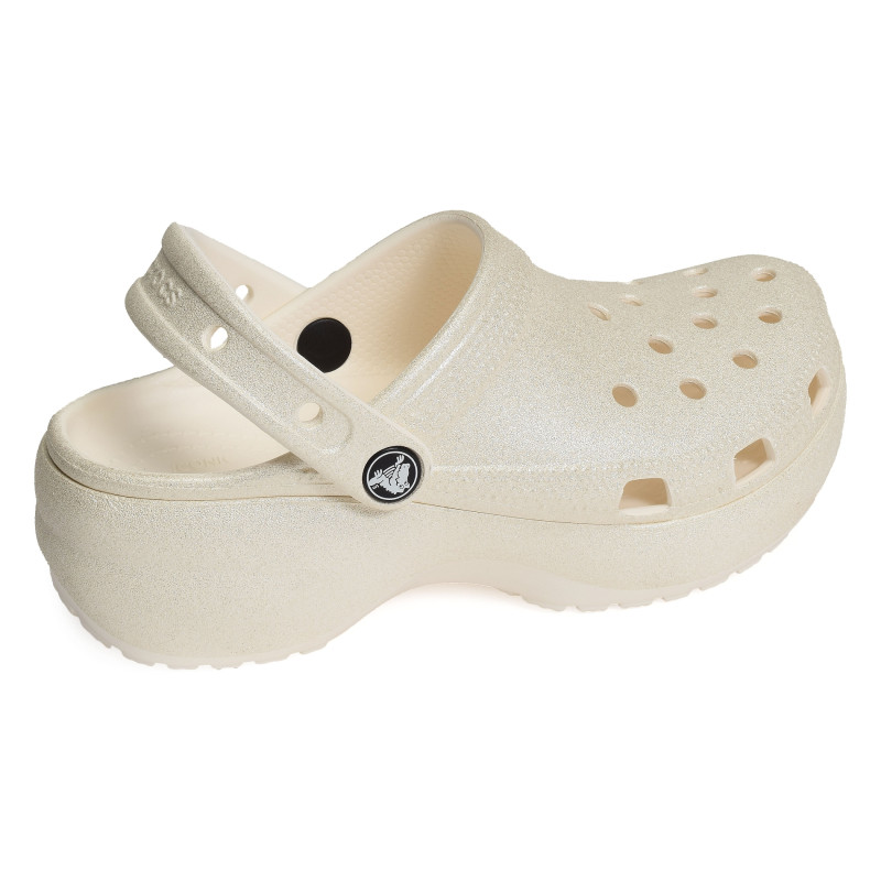 CLASSIC PLATFORM GLITTER CLOG Blanc, Sabots Crocs