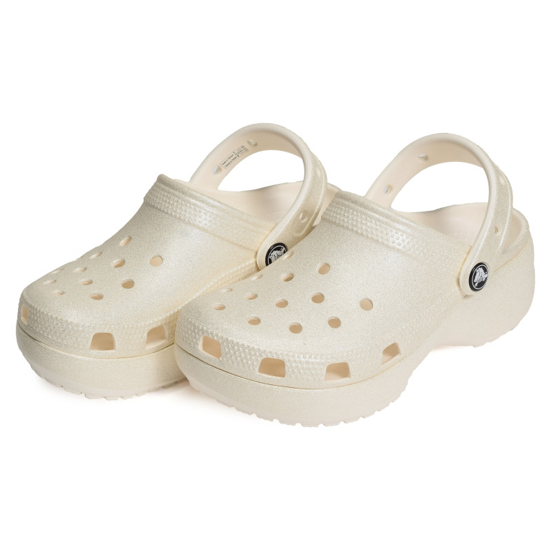 CLASSIC PLATFORM GLITTER CLOG Blanc, Sabots Crocs