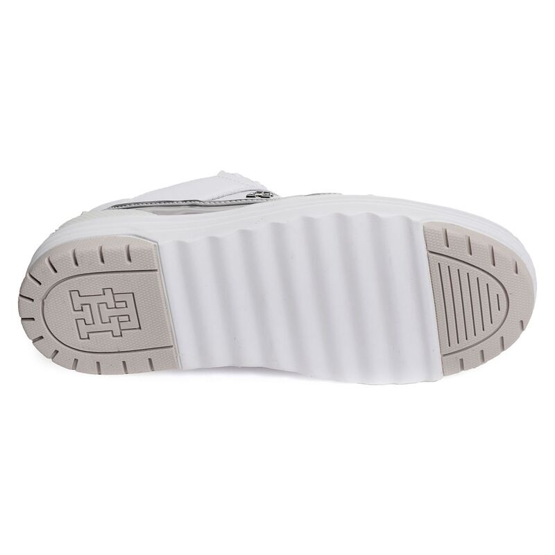 TH LO BASKET SILVER 7570 Blanc Argent, Sneakers basses Tommy Hilfiger