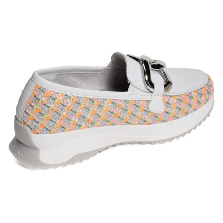 W1303 Blanc Multicolore, Mocassins Rieker