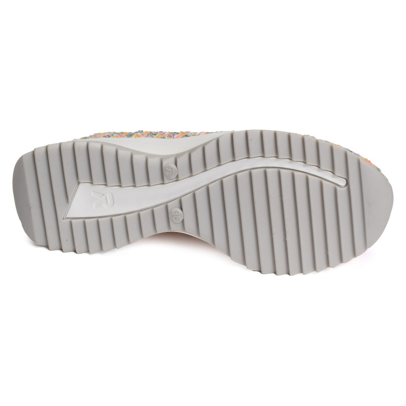 W1303 Blanc Multicolore, Mocassins Rieker