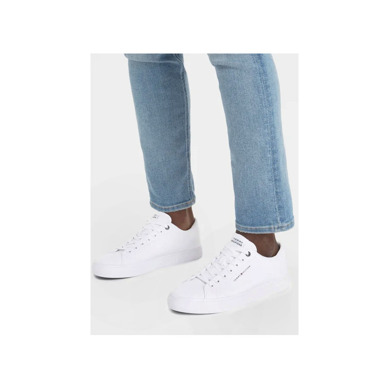 TH HI VULC LOW CANVAS 4882 Blanc, Chaussures basses Tommy Hilfiger