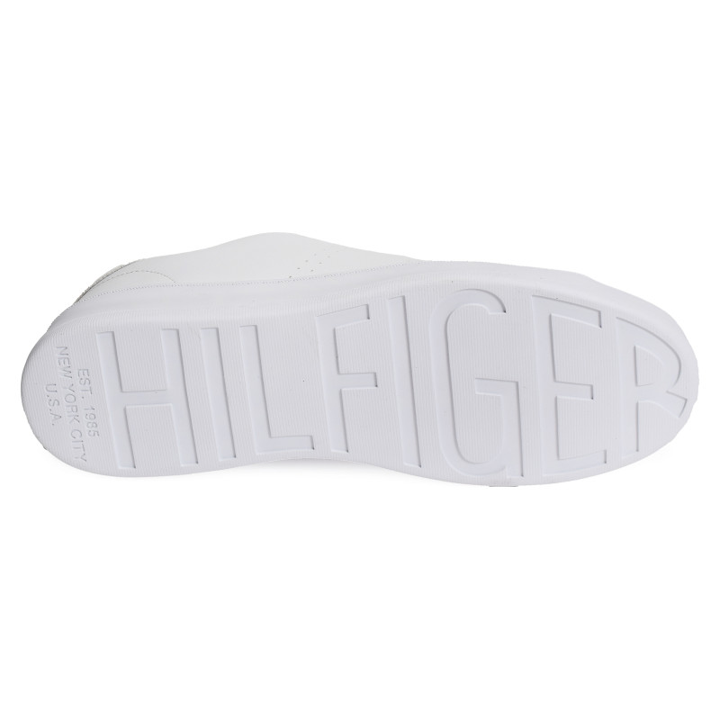 COURT CUPSOLE RWB LTH 4966 Blanc, Sneakers basses Tommy Hilfiger