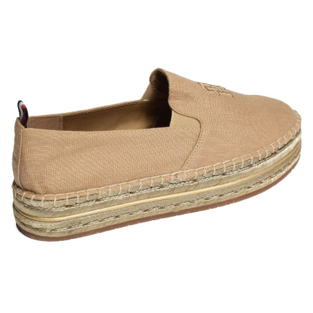 TH EMBROIDERED GOLD FLATFORM 8061 Beige Or, Espadrilles Tommy Hilfiger