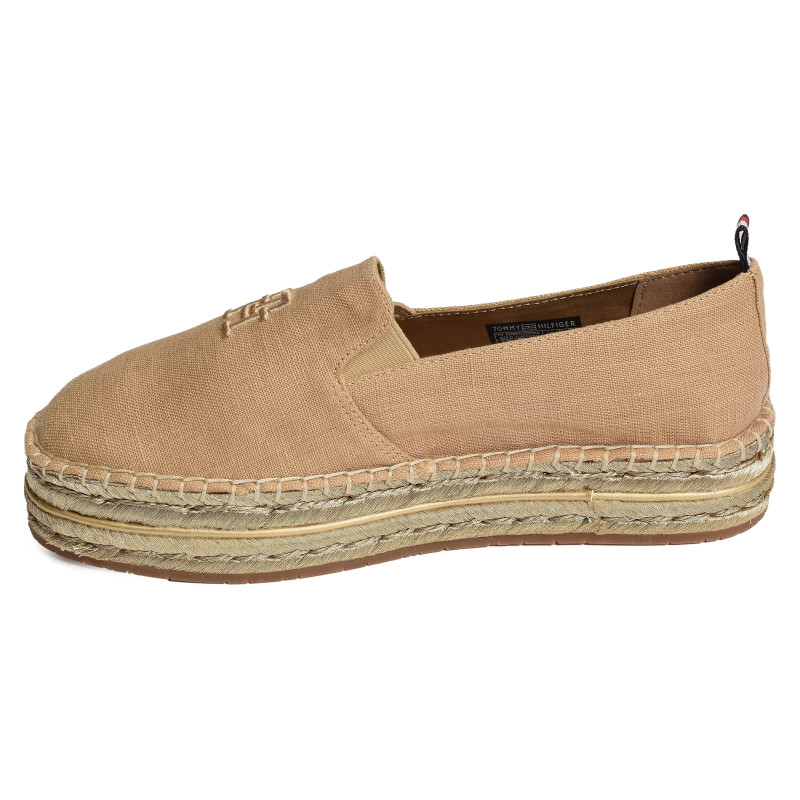 TH EMBROIDERED GOLD FLATFORM 8061 Beige Or, Espadrilles Tommy Hilfiger