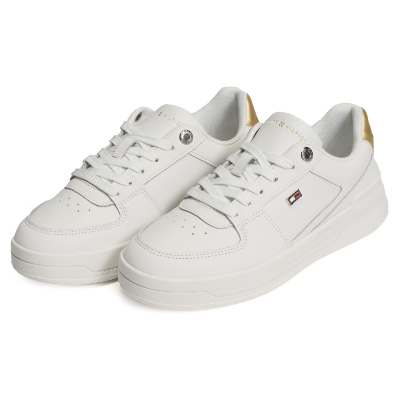 ESSENTIAL BASKET SNEAKER GOLD 8076 Blanc, Sneakers basses Tommy Hilfiger