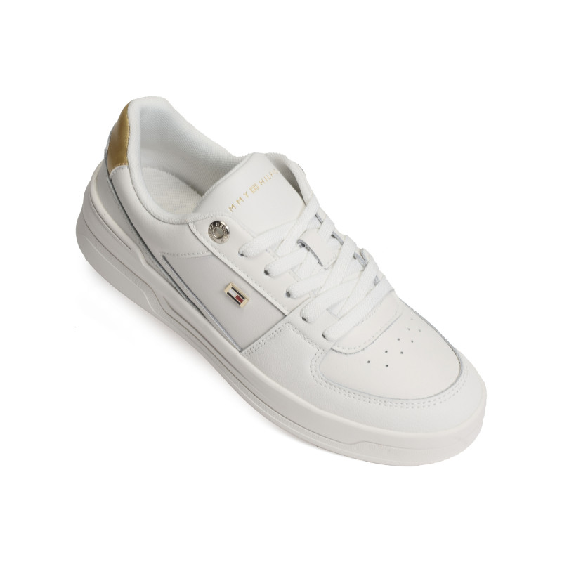 ESSENTIAL BASKET SNEAKER GOLD 8076 Blanc, Sneakers basses Tommy Hilfiger