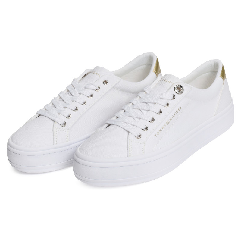 ESSENTIAL VULC CANVAS SNEAKER 7682 Blanc, Chaussures basses Tommy Hilfiger