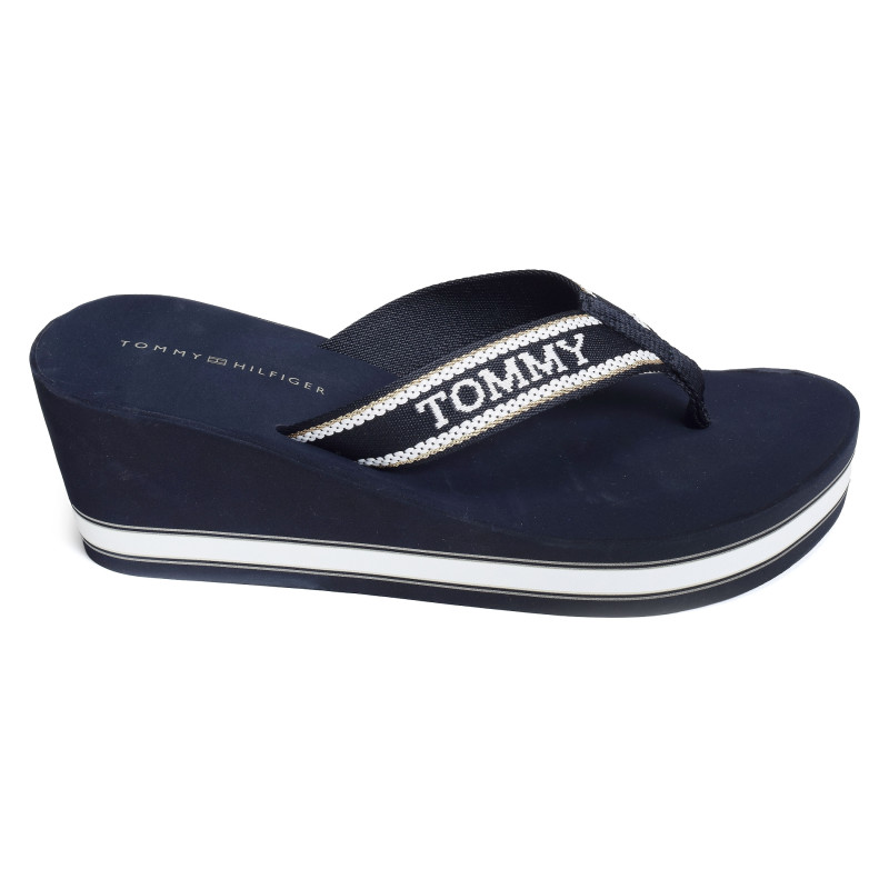 HILFIGER WEDGE BEACH SANDAL 7903 Marine, Tongs Tommy Hilfiger