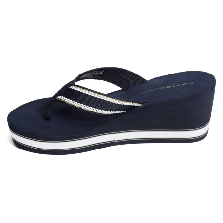 HILFIGER WEDGE BEACH SANDAL 7903 Marine, Tongs Tommy Hilfiger