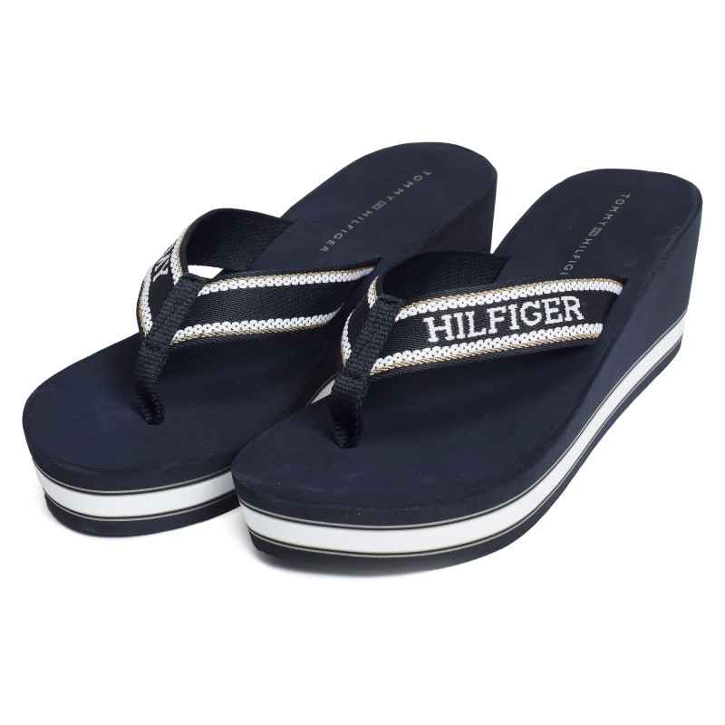 HILFIGER WEDGE BEACH SANDAL 7903 Marine, Tongs Tommy Hilfiger