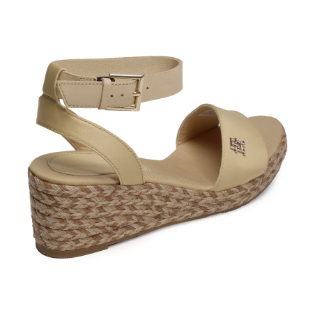 COLORFUL WEDGE SATIN SANDAL 7913 Beige, Sandales compensées Tommy Hilfiger