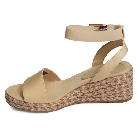 COLORFUL WEDGE SATIN SANDAL 7913 Beige, Sandales compensées Tommy Hilfiger