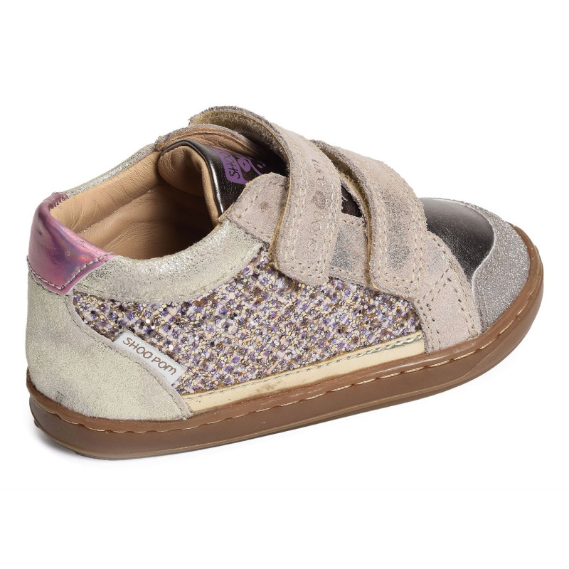 BOUBA EASY CONNECT GLITTER Or, Chaussures à Scratch Shoopom