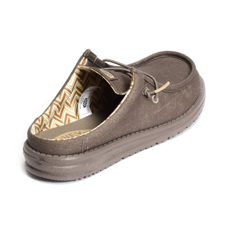 WALLY SLIP CANVAS Marron, Mules HeyDude