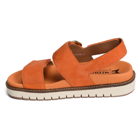 BELONA Orange, Sandales plates Mephisto