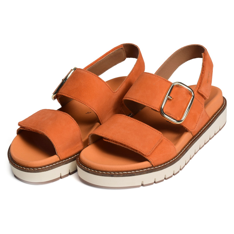 BELONA Orange, Sandales plates Mephisto