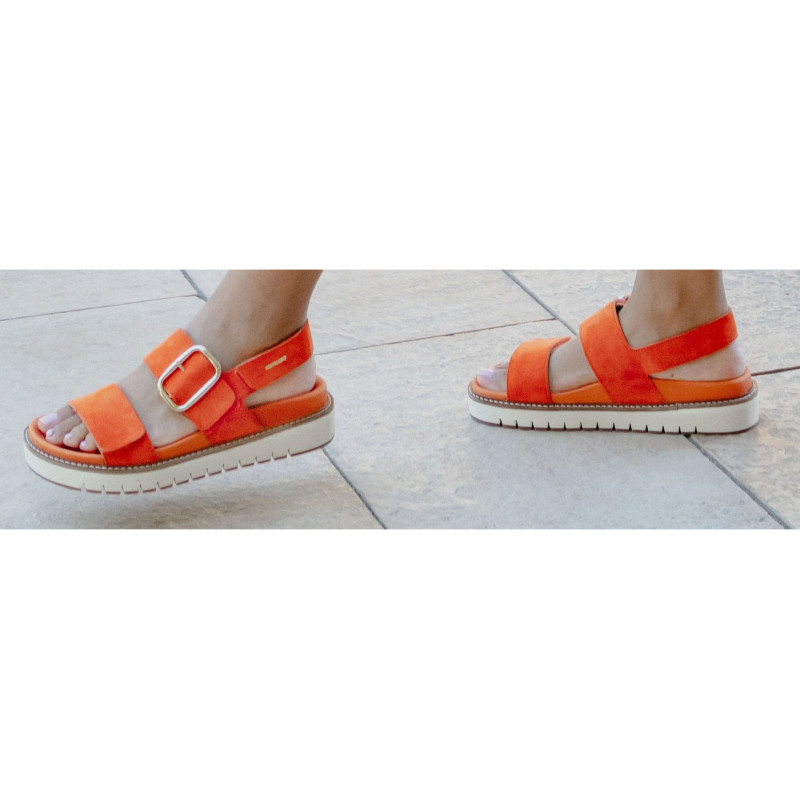 BELONA Orange, Sandales plates Mephisto