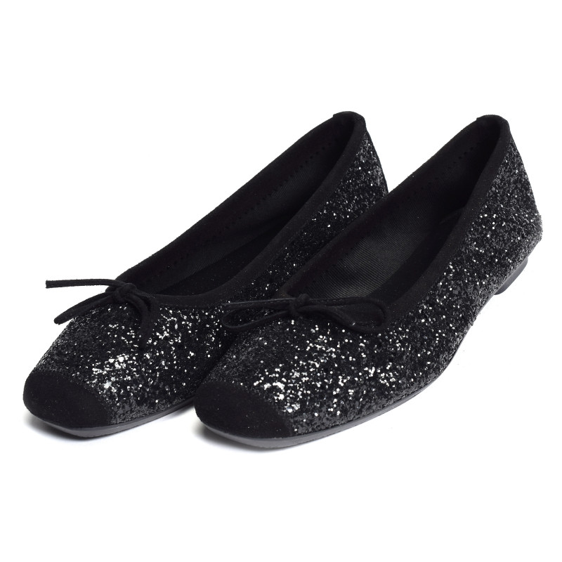 HARMONY GLITTER Noir, Ballerines Reqins