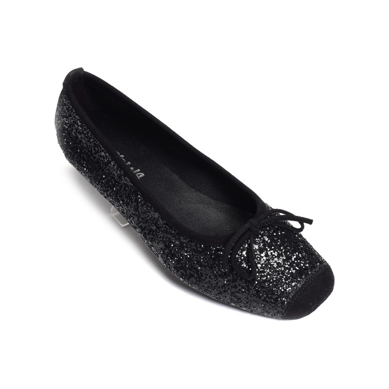 HARMONY GLITTER Noir, Ballerines Reqins