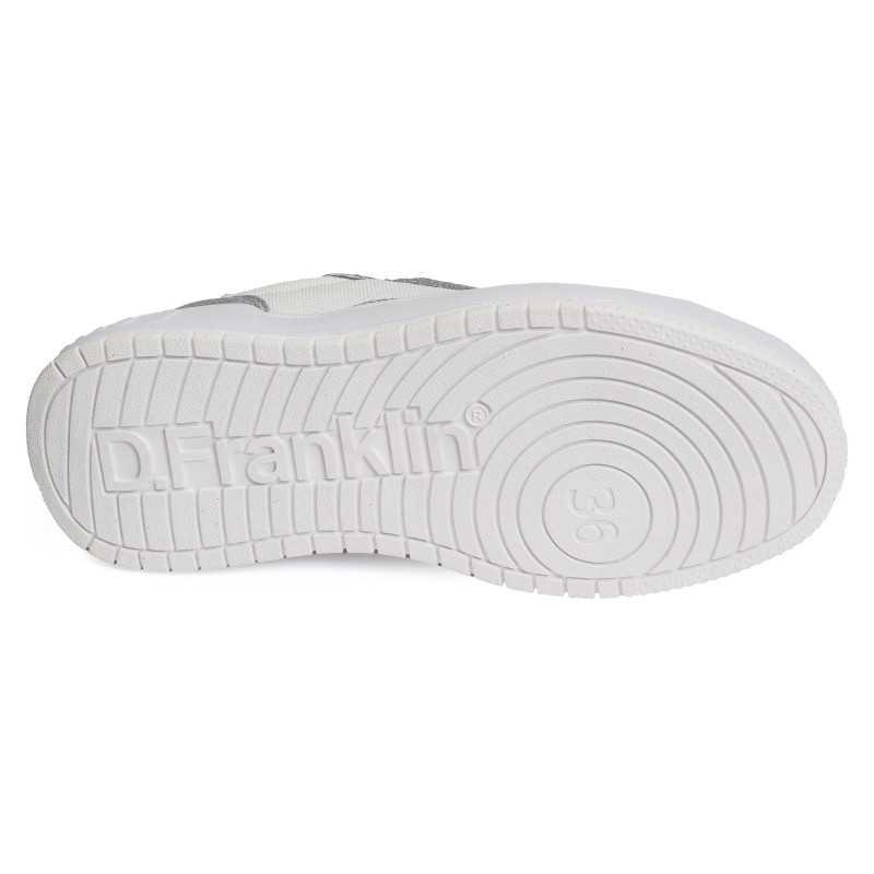 COURT BASIC MESH GLITTER Blanc Argent, Sneakers basses D.Franklin